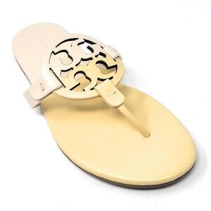 NIB Tory Burch Miller Soft Leather Sandals SWEET CORN CREAM